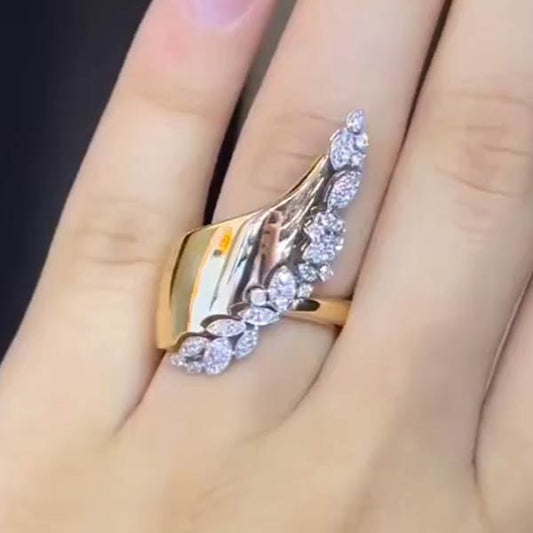 2.3ctw Cow Horn Lace White Sapphire Ring -JEWELBUYS