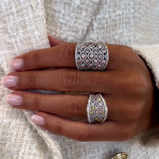 6 ctw Round Cut White Sapphire Exquisite Hollow Ring - JEWELBUYS