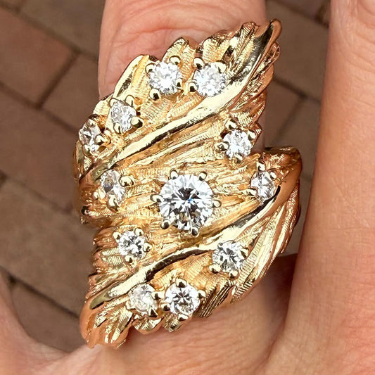 2.0Ctw Exquisite Vintage Round Sapphire Art Ring-JEWELBUYS