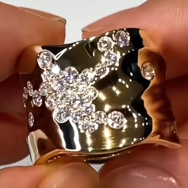 2.0ctw Round Cut White Sapphire Eternity Wide Band-JEWELBUYS