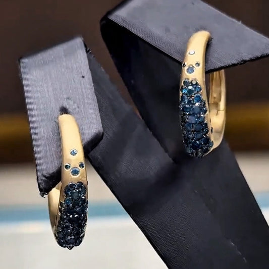 0.65Ctw Blue Sapphire Arch Mini Earrings - JEWELBUYS