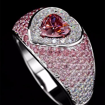 5.0ctw Pink Heart Morganite Delicate Ring-JEWELBUYS