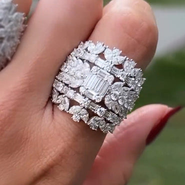 6ctw Multi-Cut A B Style Gemstone Ring -JEWELBUYS