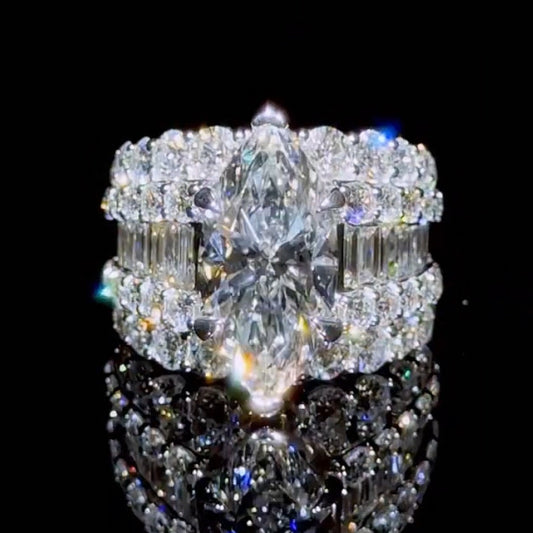 7.0Ctw marquise-cut brilliant sapphire engagement ring-JEWELBUYS