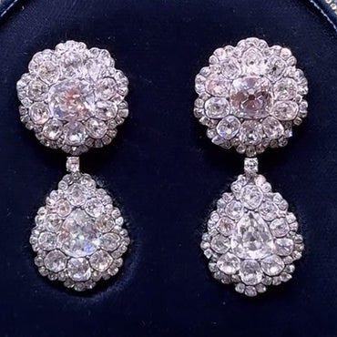 6.0ctw Multi-Cut Antique Sapphire Pendant Earrings-JEWELBUYS