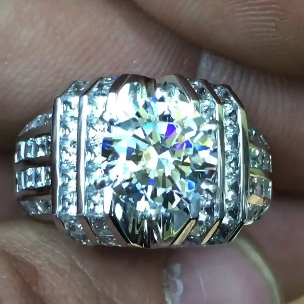 6.0ctw Round Cut White Sapphire Brilliant Engagement Ring-JEWELBUYS