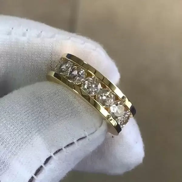 8ctw Round Cut White Sapphire Channel Set Full Hoop Ring-JEWELBUYS