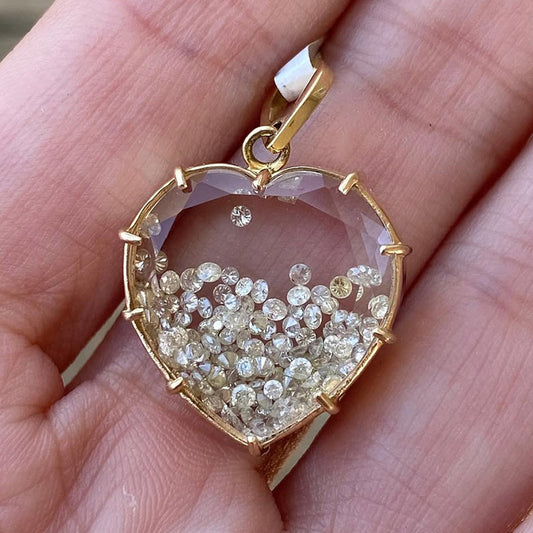 1.4ctw Heart Shaped Gemstone Swing Pendant Necklace-JEWELBUYS