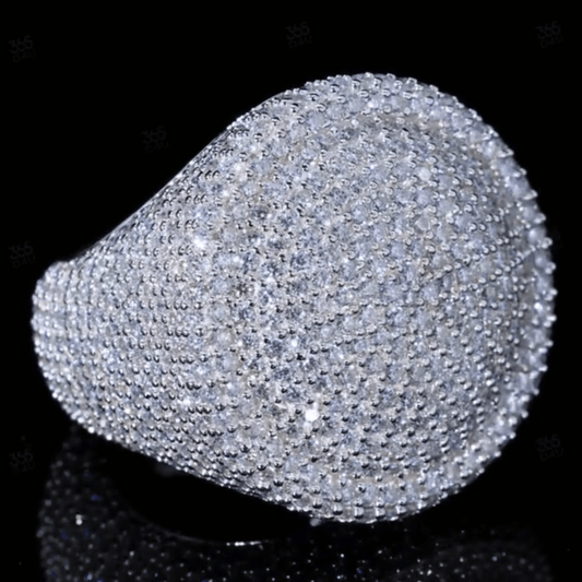 5ct Full Pavé-set Round Cut White Sapphire Championship Ring in Silver-JEWELBUYS