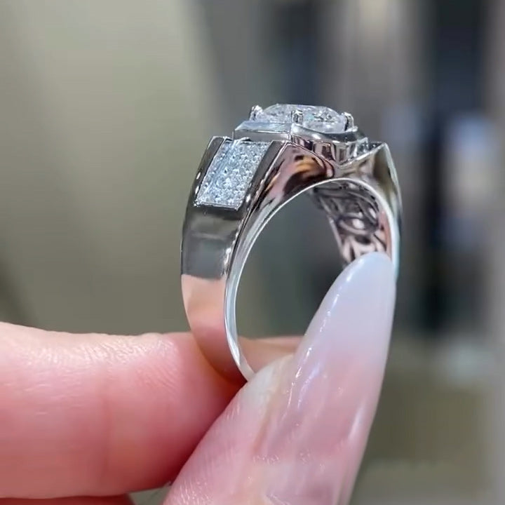 2.35Ctw Classic Round Sapphire Engagement Ring-JEWELBUYS