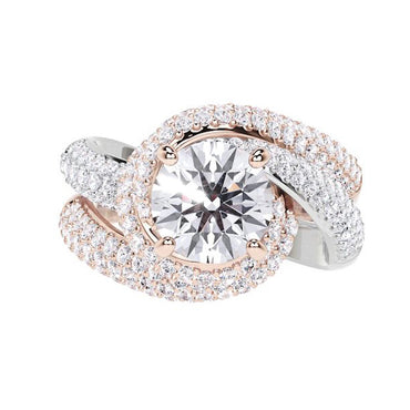 5.38ct Round Cut White Sapphire Embrace Engagement Ring-JEWELBUYS