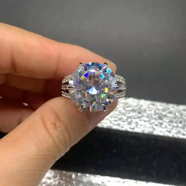 12ct Round Cut White Sapphire New York Custom Engagement Ring-JEWELBUYS