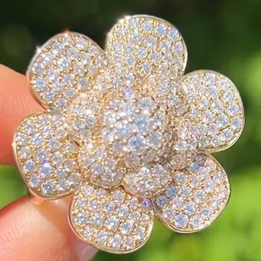 3.0Ctw Romantic Petal White Sapphire Ring-JEWELBUYS