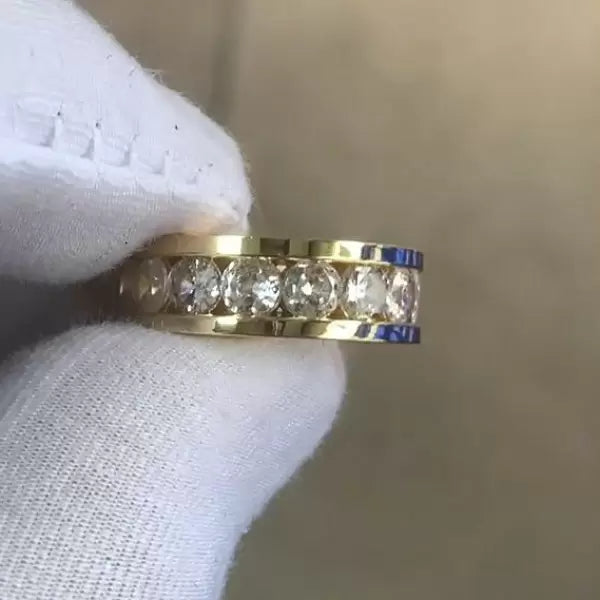 8ctw Round Cut White Sapphire Channel Set Full Hoop Ring-JEWELBUYS