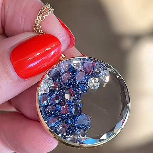 3.0ctw Loose Stone Various Cut Sapphire Pendant Necklace-JEWELBUYS