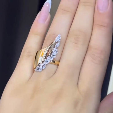 2.3ctw Cow Horn Lace White Sapphire Ring -JEWELBUYS