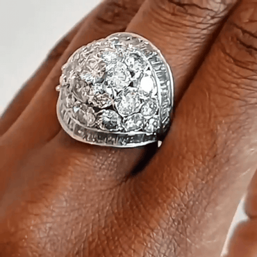 Vintage 5ct French White Sapphire Engagement Ring in Silver-JEWELBUYS