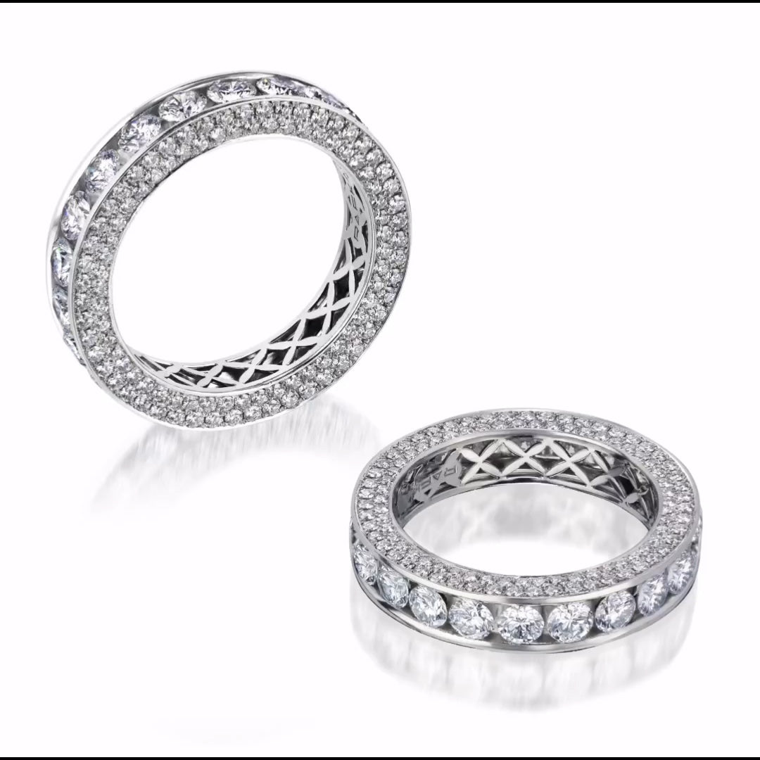 Elegance 10ct Round Cut White Sapphire Eternity Wedding Band - JEWELBUYS