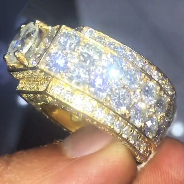 6ctw Round Cut White Sapphire Cigar Men's Ring-JEWELBUYS