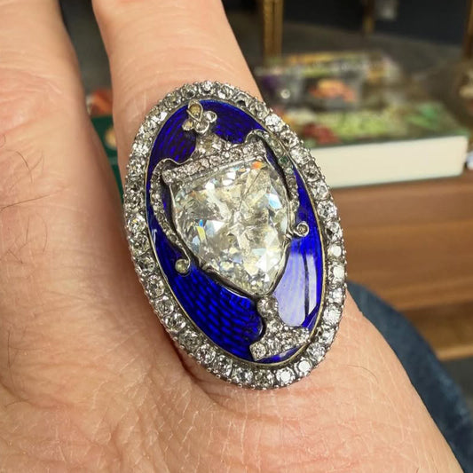 5.5Ctw pear-shaped sapphire franc trophy ring-JEWELBUYS
