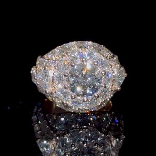 9 ctw Round Cut White Sapphire Luxury Ring - JEWELBUYS