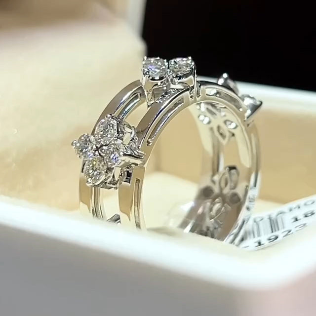 1ctw Round Cut Open Frame Gemstone Ring -JEWELBUYS
