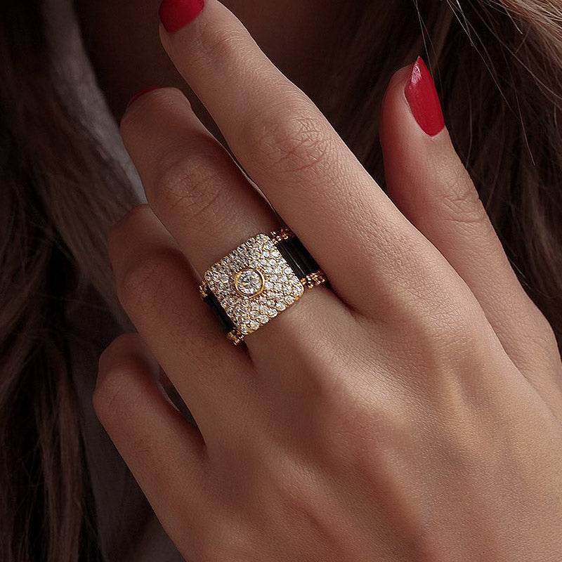 Fashion Retro Style Men's and Women's Sapphire Ring-JEWELBUYS
