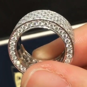 5.0ctw Classic Round Cut White Sapphire Cigar Bands - JEWELBUYS