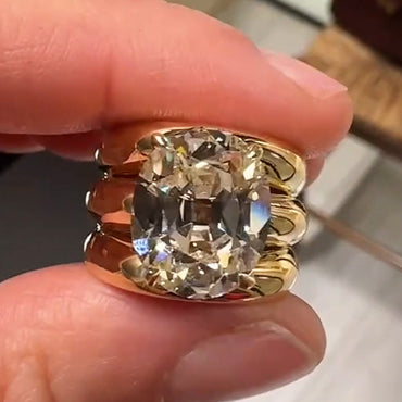 7.0ct oval cut white sapphire triple band engagement ring-JEWELBUYS