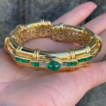 Exceptionally elegant emerald and sapphire bracelet-JEWELBUYS
