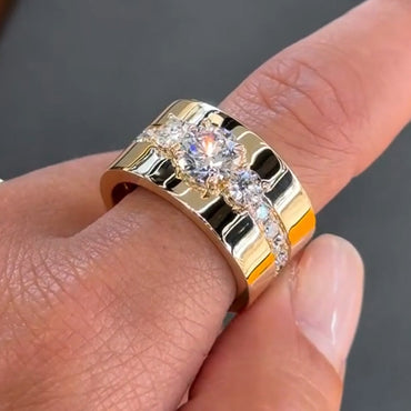 2.5ctw Round Cut Sapphire Vintage Band-JEWELBUYS