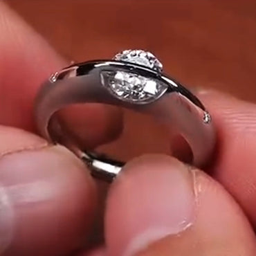 2.0ct Round White Sapphire Simple Orbit Engagement Ring-JEWELBUYS