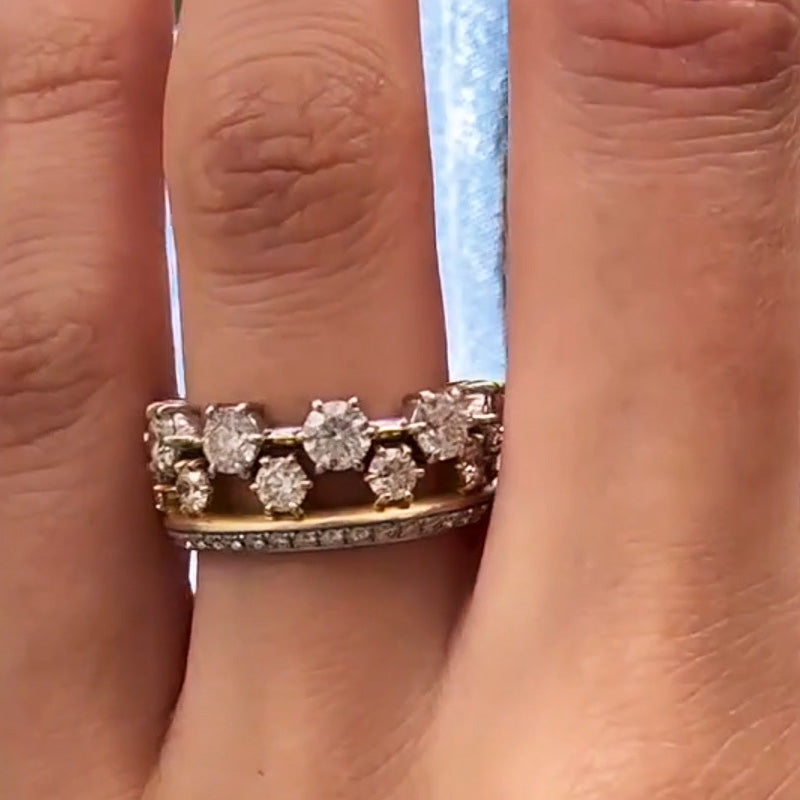 2.5ctw Round Cut Sapphire Seamless Stacking Ring-JEWELBUYS