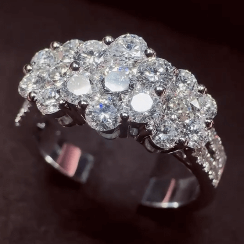 2.5ct Round Cut White Sapphire Engagement Ring-JEWELBUYS