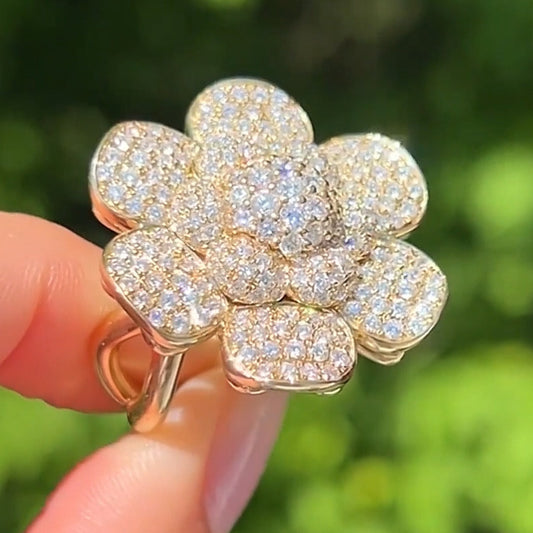 3.0Ctw Romantic Petal White Sapphire Ring-JEWELBUYS