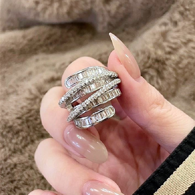 Multi-layer winding irregular diamond ring - JEWELBUYS