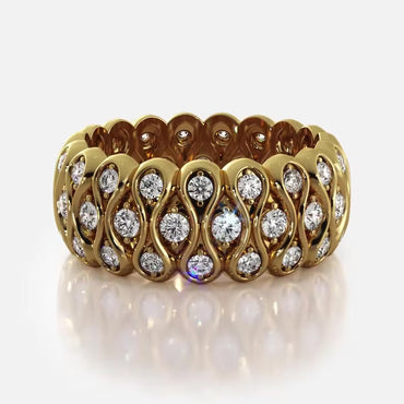 2.1ctw Round Cut Sapphire Eternity Band- JEWELBUYS