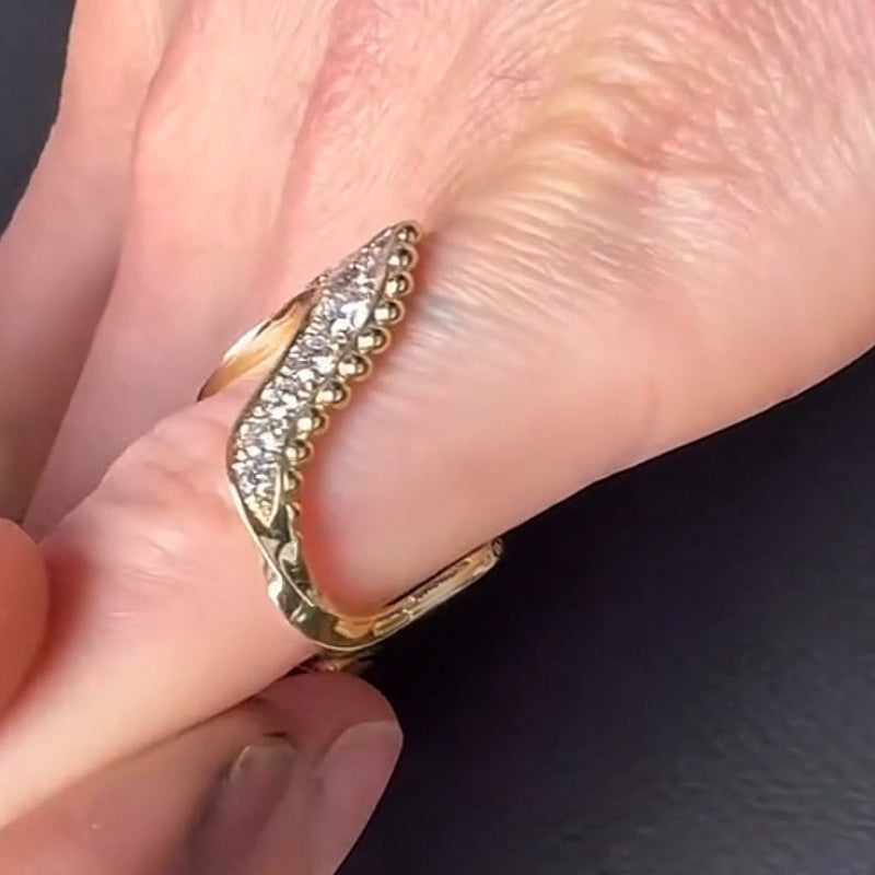 1ct Round Cut White Sapphire Cocktail Ring-JEWELBUYS