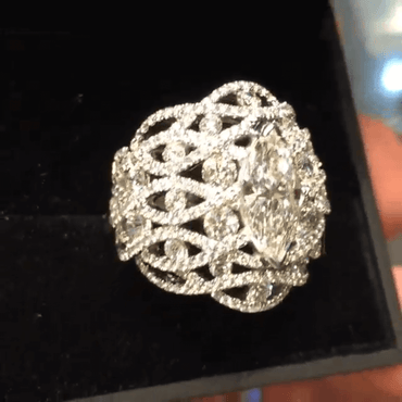 10ctw Marquise and Round Cut White Sapphire Cocktail Ring-JEWELBUYS
