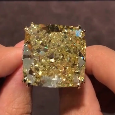 15Ct Yellow Fancy Cut Sapphire Ring-JEWELBUYS