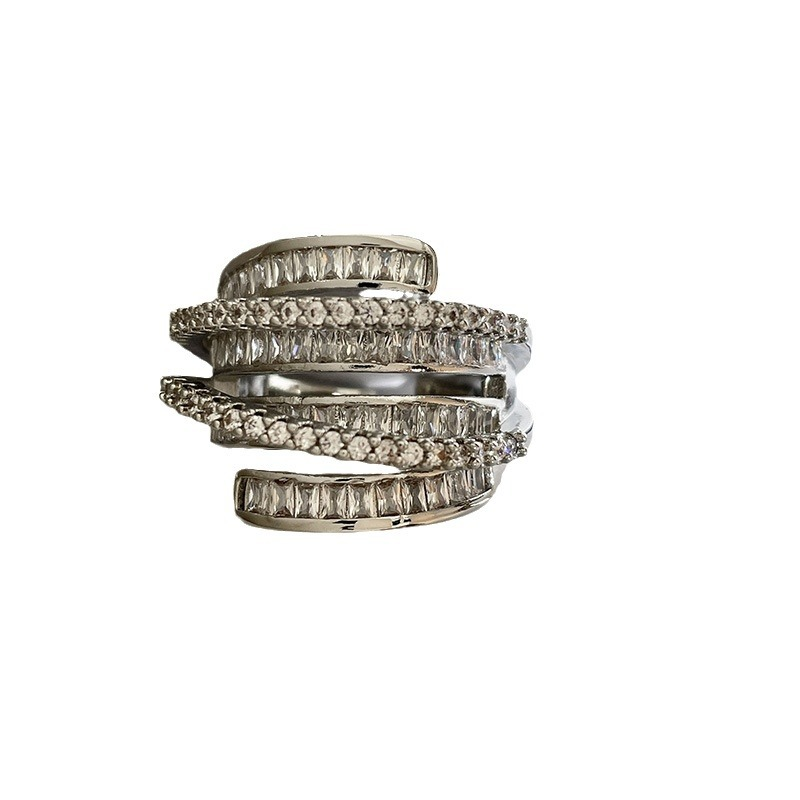 Multi-layer winding irregular diamond ring - JEWELBUYS