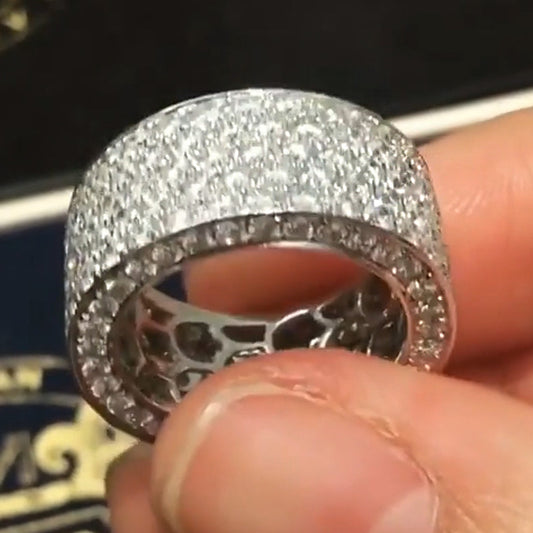 5.0ctw Classic Round Cut White Sapphire Cigar Bands - JEWELBUYS