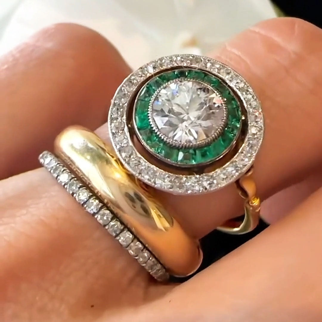 4.0ctw Old European Cut Luxury 3 Piece Stacking Ring-JEWELBUYS