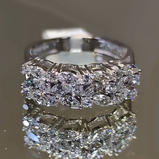 1.5Ctw Marquise Cut Brilliant Sapphire Ring-JEWELBUYS