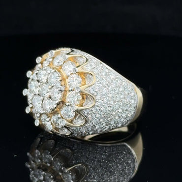 5.3ctw Round Brilliant Cut Luxury Sapphire Flower Ring-JEWELBUYS