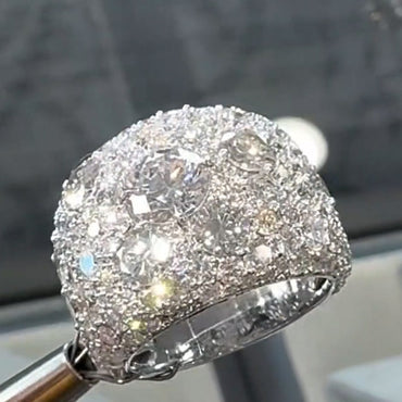 5.0ctw Round Cut Large Dome Sapphire Ring-JEWELBUYS