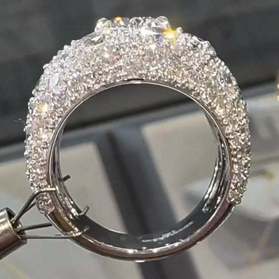 5.0ctw Round Cut Large Dome Sapphire Ring-JEWELBUYS