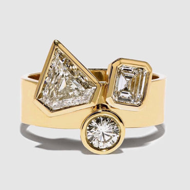 2.3ctw three white sapphire rings with different cuts-JEWELBUYS