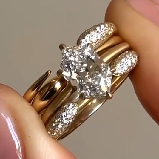 3.0ctw Open Shank Stacked Engagement Ring-JEWELBUYS