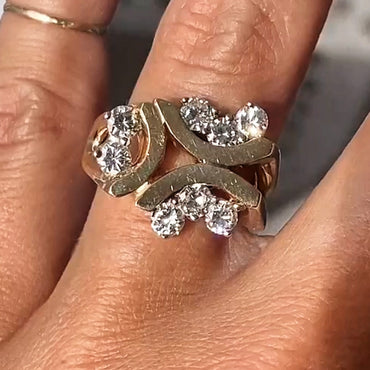 Sparkly 1ct Round Cut White Sapphire High Polish Flash Women's Engagement Ring in Gold-JEWELBUYS